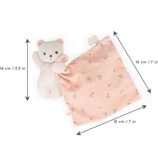 Kaloo - Dou Dou Orsetto morbido con copertina - 17cm - Versioni Kaloo: Foglie d'amore