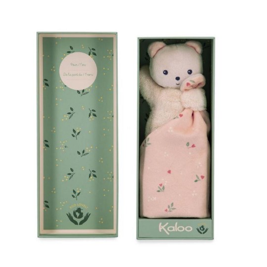 Kaloo - Dou Dou Orsetto morbido con copertina - 17cm - Versioni Kaloo: Foglie d'amore