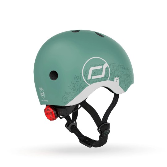 Scoot&Ride - Casco per bambini XXS-S - Riflettente - 45 -51cm - Colori Scoot&Ride: Verde-Foresta