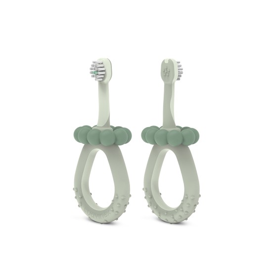 Suavinex - Spazzolino primi dentini - In silicone - 0-2 anni - Colore: Azzurro